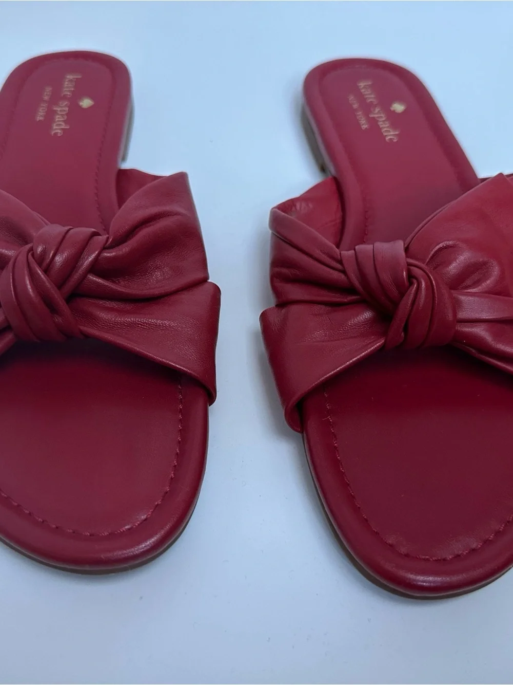kate spade Red Knotted Slide Sandals